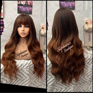 Human Hair Blended Bang Wig